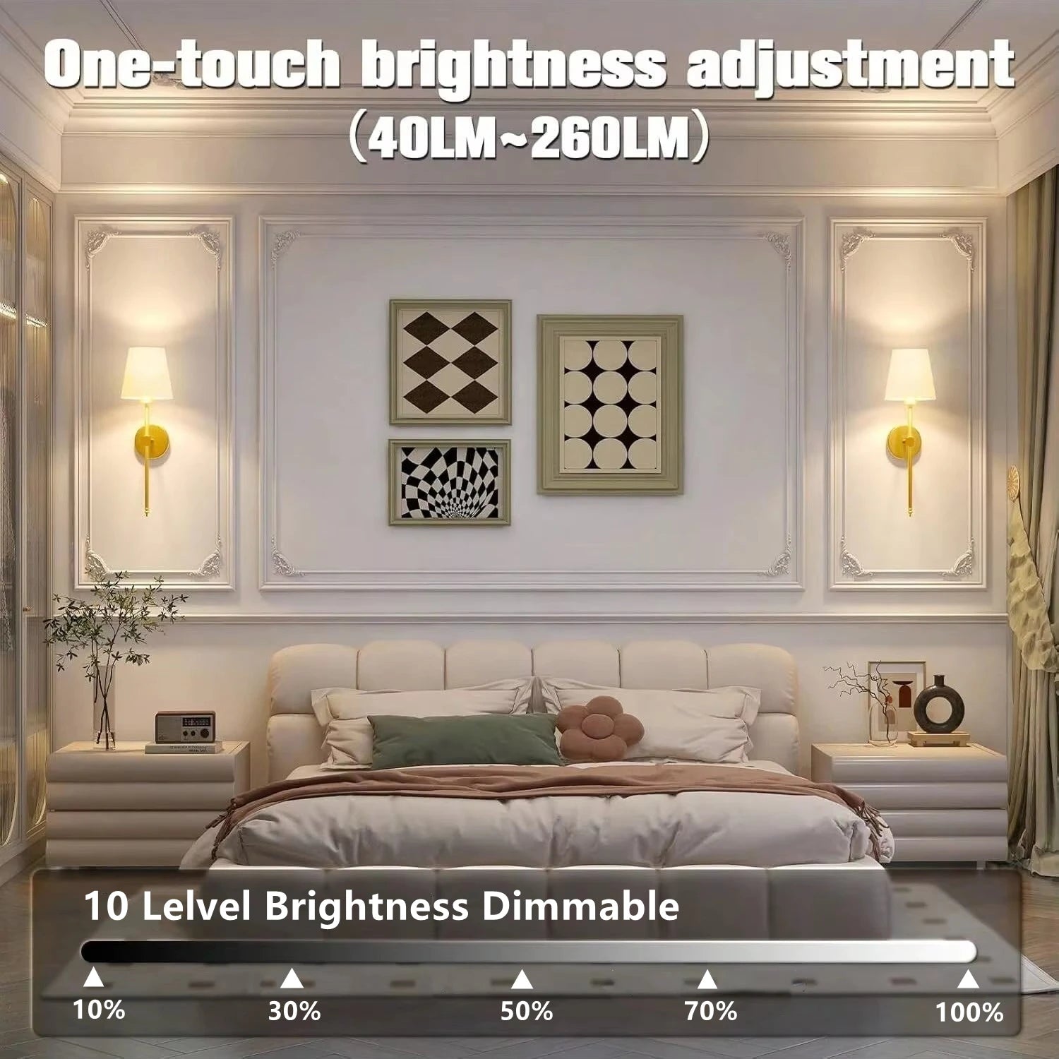 Wireless Rechargeable Wall Lamp – Dimmable LED Light with Remote & 10 Color Modes